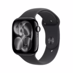 Apple Watch Series 11 GPS 46mm Jet Black Aluminum Case with Black Sport Band - M/L