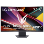LG 32" UltraGear QHD AMD FreeSync Curved Gaming Monitor, 180Hz, 1ms, Black, 32G60WA-B