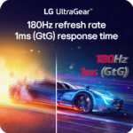 LG 32" UltraGear QHD AMD FreeSync Curved Gaming Monitor, 180Hz, 1ms, Black, 32G60WA-B - Image 2