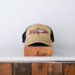 Trout Fish Patch Trucker Cap, Navy Khaki