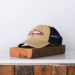 Trout Fish Patch Trucker Cap, Navy Khaki - Image 2