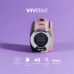 Vivitar PopCam Digital Camcorder, 48MP, Full HD 1080p Video Camera with 3" Flip Screen, 16x Digital Zoom, Built-in Microphone, Compact Vlogging Camera for Beginners, Travel, & Family Recording - Image 2