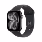 Apple Watch Series 11 GPS 46mm Jet Black Aluminum Case with Black Sport Band - M/L