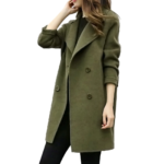 PEONAVET Trench Coats For Women Women's Big Notch Lapel Single Breasted Mid-Long Wool Blend Coat Womens Fall Fashion 2022 - Image 2