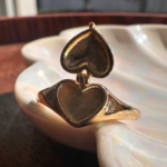 Heart Locket Ring in Gold, Silver, Rose Gold | Dainty Minimalist Everyday Gift Jewelry | Honeycat - Image 2